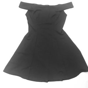 Black off shoulder cocktail dress